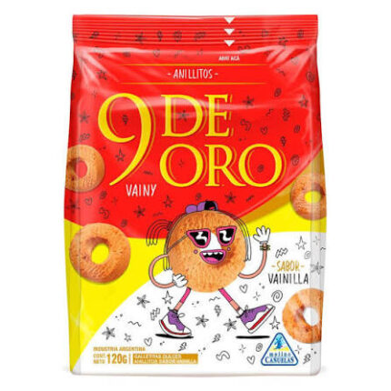 9 DE ORO ANILLITOS VAINILLA X120G