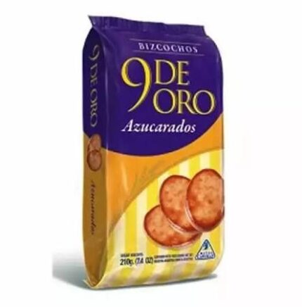 9 DE ORO BIZCOCHOS AZUCARADOS X210G