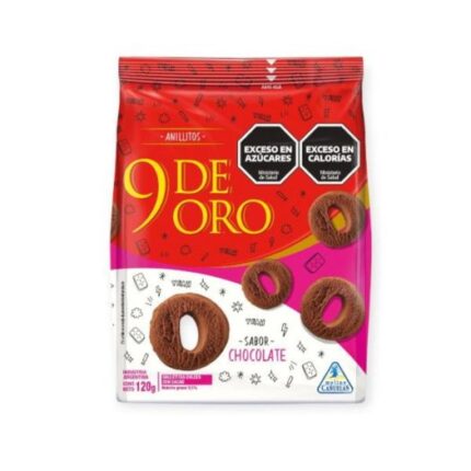 9 DE ORO ANILLITOS CHOCOLATE X120G