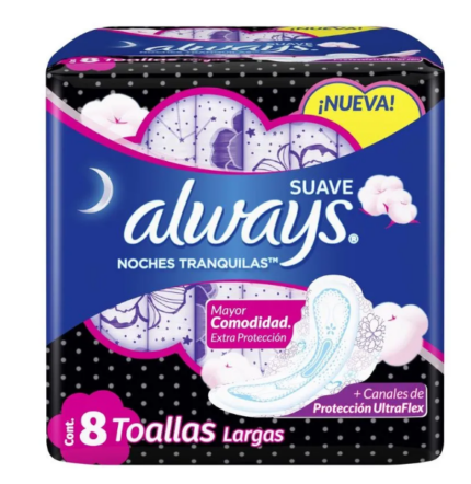 ALWAYS TOALLA NOCHE SUAVE X 8